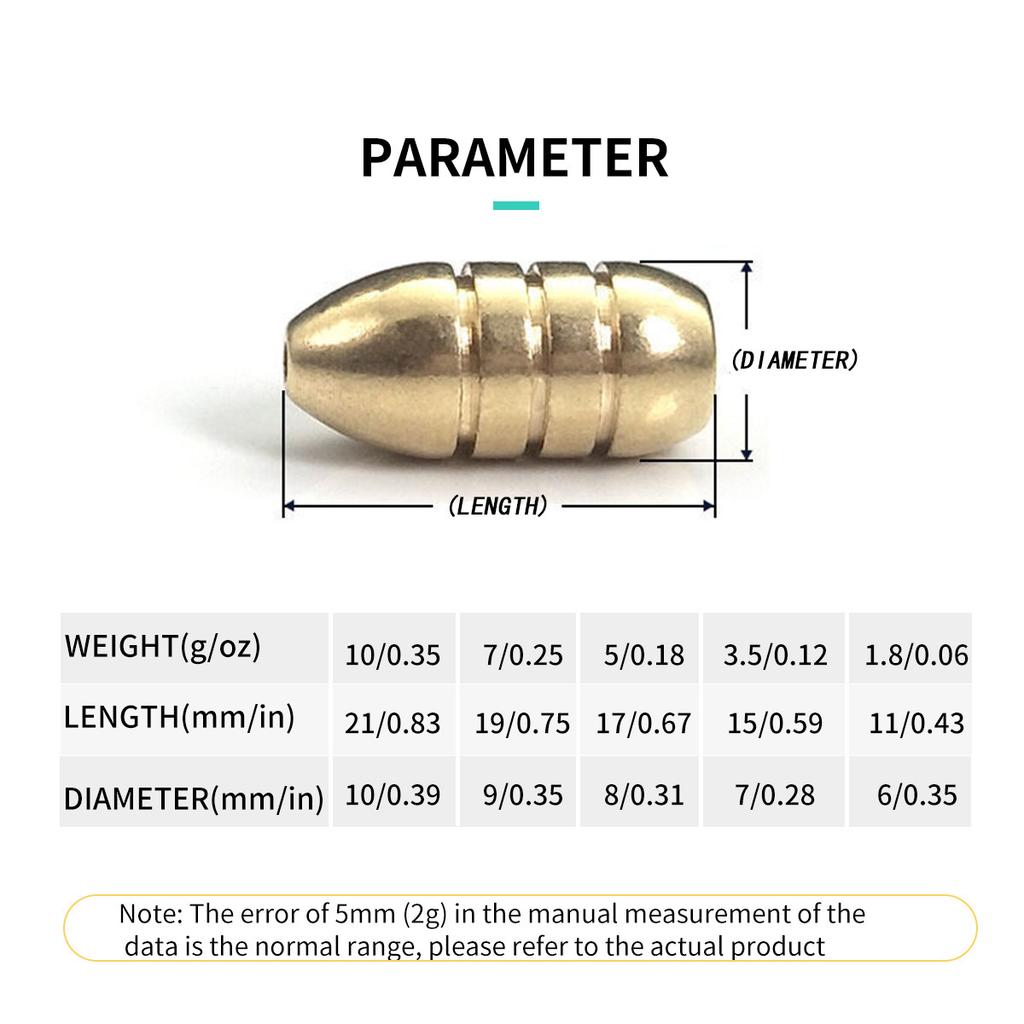 5 размеров рыболовных медных грузил, набор весом 1,8-10 г, 21 шт., гладкая поверхность, уменьшающая сопротивление, грузило для рыболовных снастей для ловли окуня