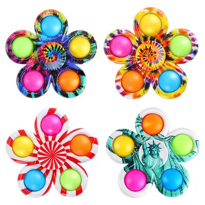 Fidget Spinner Pop It 4 упаковки Tie-Dyed Pop Fidget Spinner для СДВГ, тревоги, снятия стресса, Fidget Spinner для детей и взрослых, Рождественский Fidget Spinner