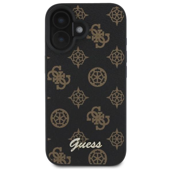 Etui do iPhone 16 Guess Peony Script MagSafe czarne