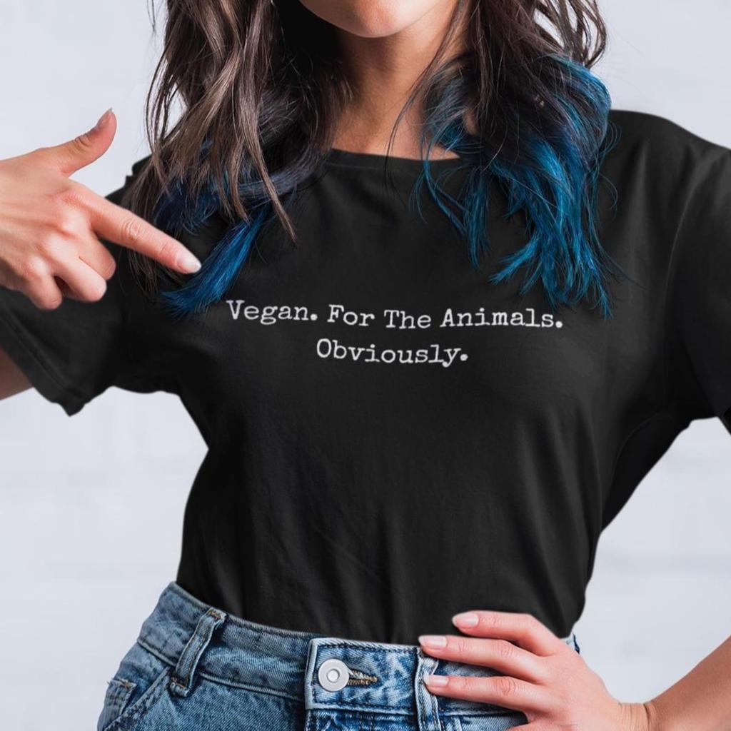 Vegan For The Animals Obviously T-Shirt, Animal Rights Tee, Funny Vegan Shirt, Vegan Gift, Minimalist Vegan TShirt