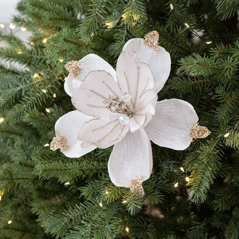 Цветок магнолии Рождественское украшение для елки Имитация Рождественские принадлежности Подвеска для елки Украшение для дома
