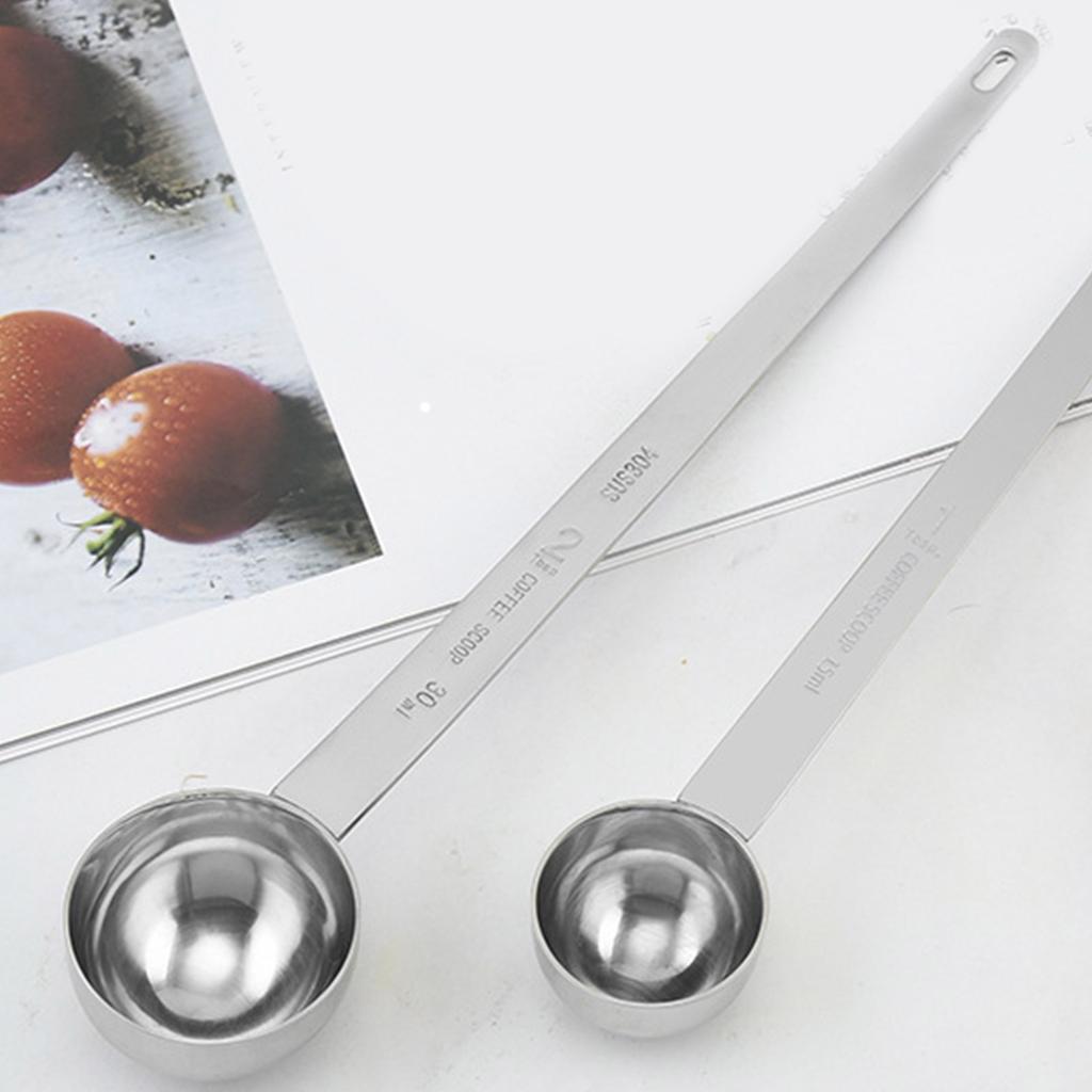 Длинная кофейная ложка из нержавеющей стали 304, мерная ложка 10 мл/15 мл/20 мл/25 мл/30 мл, кухонный инструмент для точного измерения