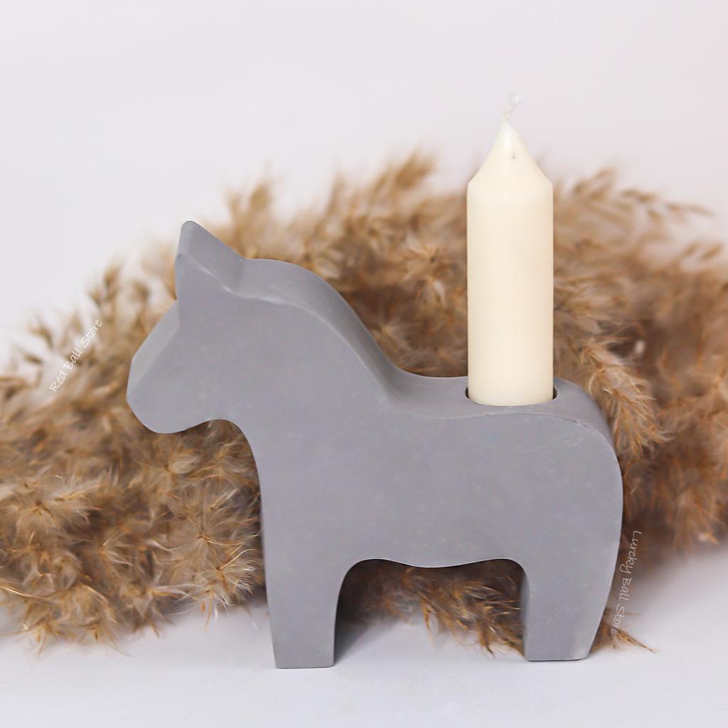 New Horse Silicone Candle Mould Concrete Molds Horses Animal Candlestick Mold Resin UV Concrete Candle Holder Moulds Home Decor