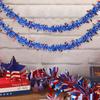 2 метра патриотической мишуры гирлянда красный белый синий металлик проволока гирлянда звезды