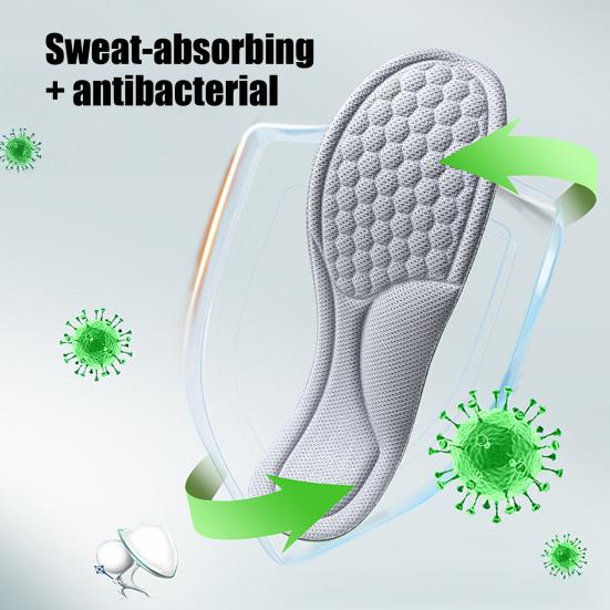 Orthopedic Insoles Sweat-Absorbing Deodorizing Insoles Breathable Mesh Shoe Inserts for Sports Work Daily Wear