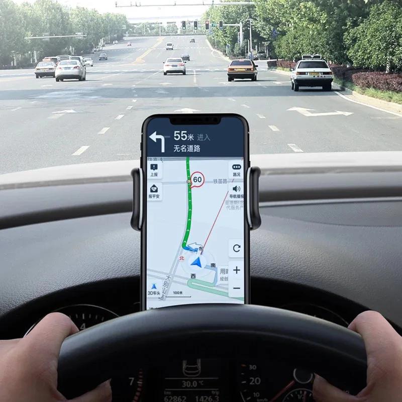 Вращающийся на 360 градусов автомобильный держатель для телефона, универсальные подставки для мобильного телефона, автомобильный кронштейн, поддержка для приборной панели автомобиля, автоматический зажим, фиксирующий кронштейн для мобильного телефона
