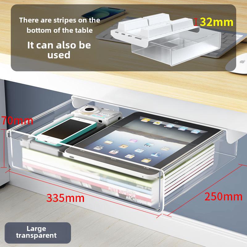 Under-Desk Hidden Drawer Storage Box for Office Workstation
