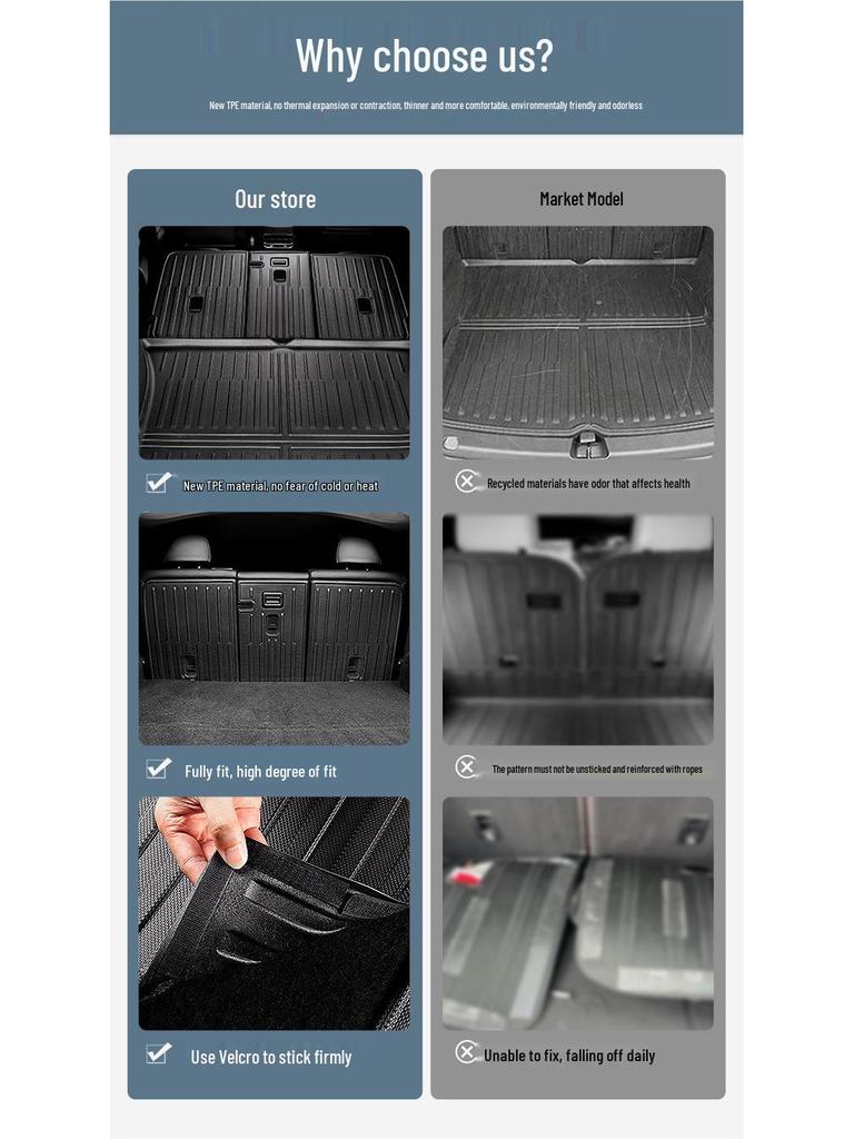 Всепогодный, грязезащитный коврик в багажник для GMC Acadia 2021, Полный коврик на заднюю дверь из ТПЭ