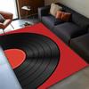 Non-slip vinyl record design polyester carpet for office bedroom living room crystal velvet soft decor rug