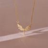 Full Diamond Angel Wings Necklace Women'S Light Luxury Premium Sense Simple Miniature Zircon Clavicle Chain