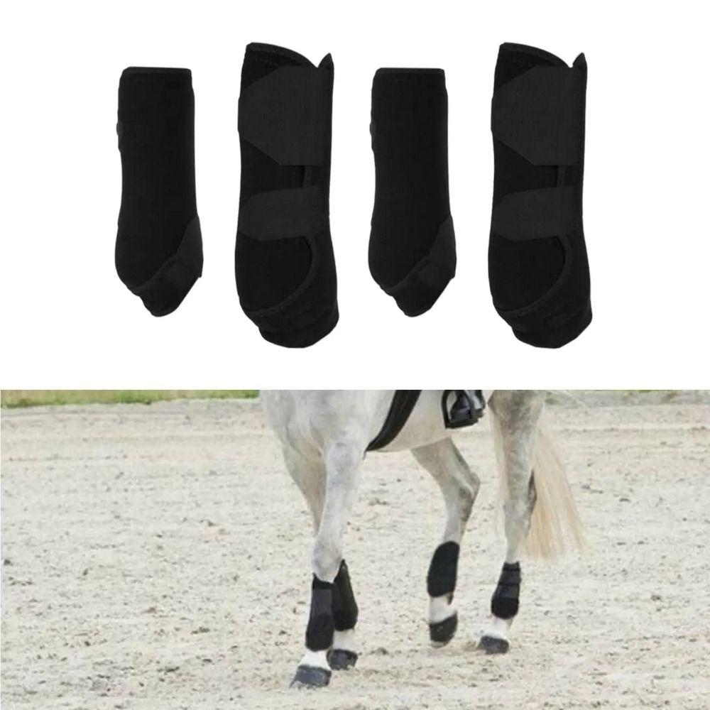 4pcs/set 3 Size Horse Sport Boots Set Colorful Leg Protective Support Gear  Protect Horse Legs