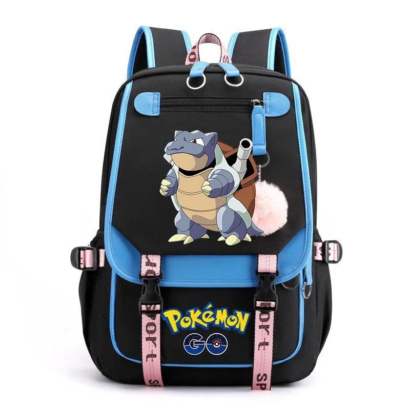 Cute Pokemon Print School Backpack Teen Girls - Oxford Fabric Breathable Padded Straps Style