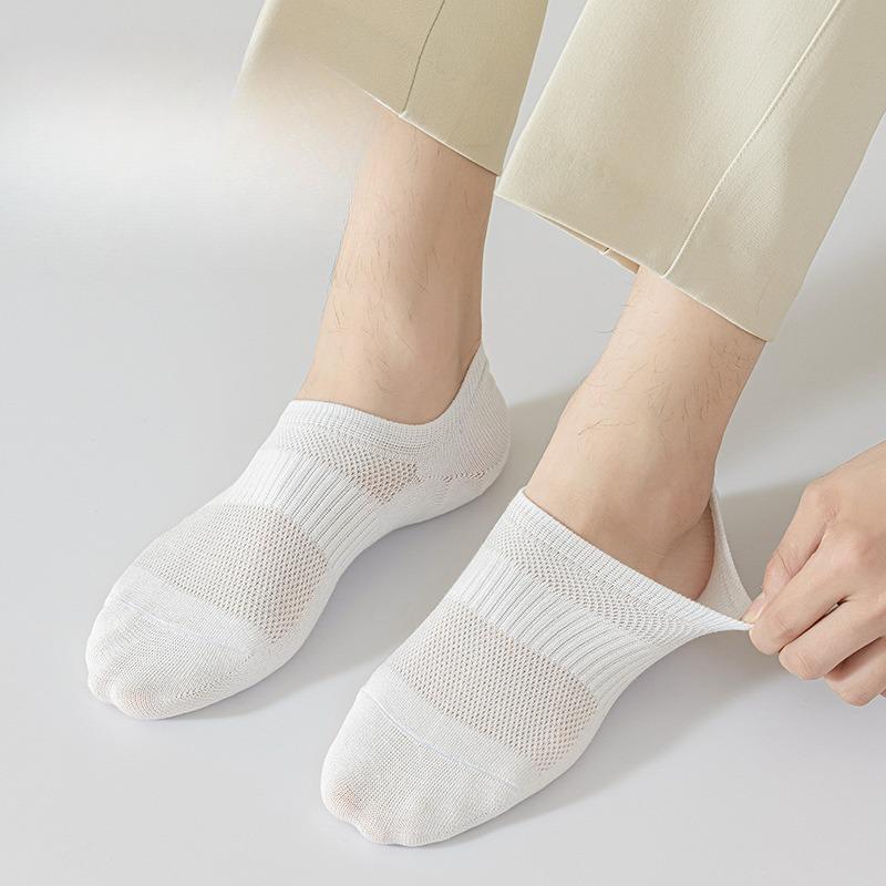Мужские весенне-летние короткие носки, сетчатые невидимые хлопковые носки, не скатывающиеся носки-лодочки, не сползающие и невидимые носки