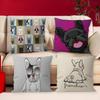 French Bulldogs Print Cushion Cover Car Throw Pillow Case For Sofa Car Christmas Gift 40x40cm 45x45cm