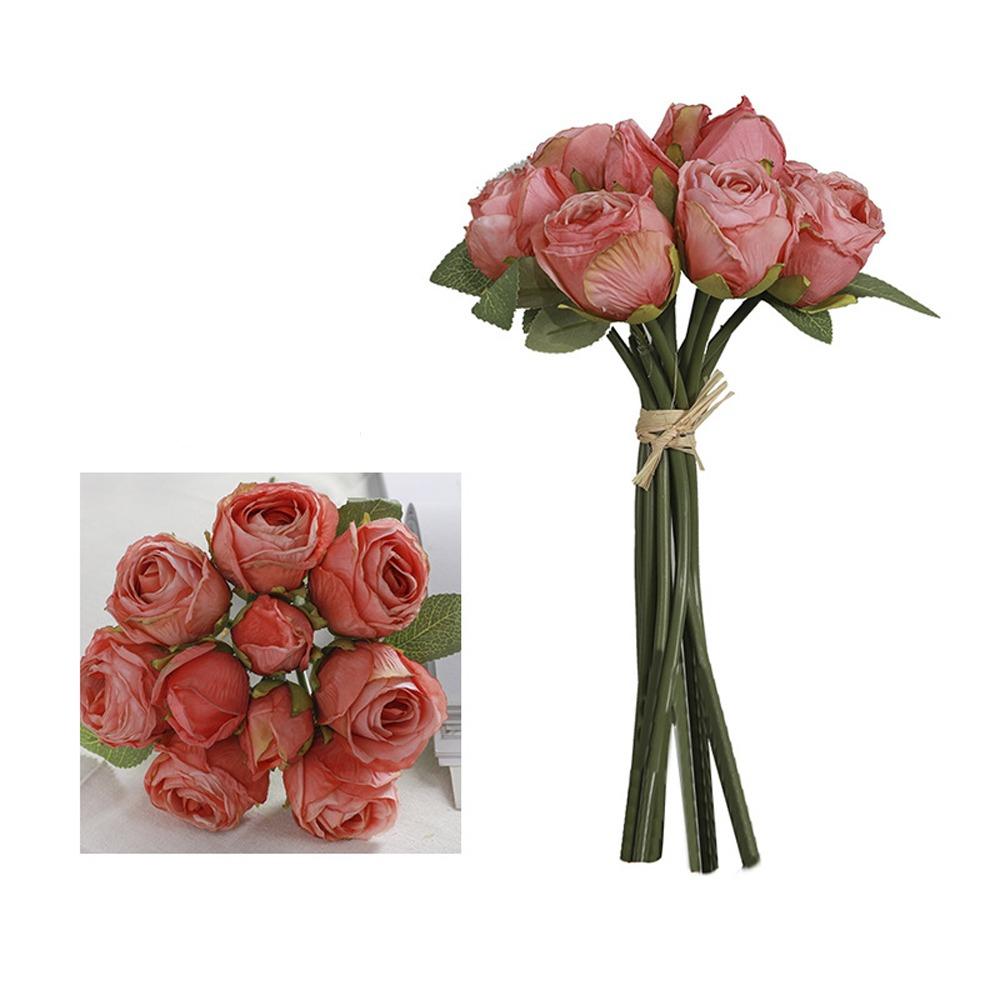 Elegant Silk Rose Flowers Real Touch Fake Plants Artificial Roses Bouquet  Outdoor Garden Decor