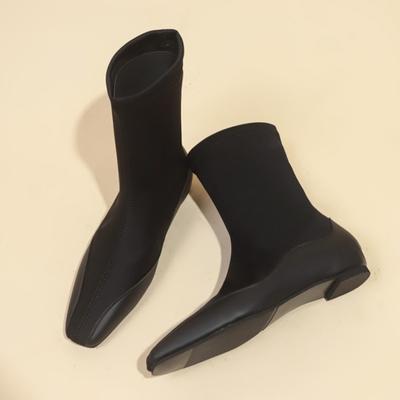 Ботильоны на плоской подошве, высокие сапоги, модная обувь с квадратным носком, брендовая зимняя обувь 2025 года, дизайнерская обувь в готическом стиле из кожи в стиле ретро, женские ботинки