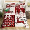 Santa Claus Bed Three-Piece Set, Digital Print Quilt Cover Sheet Set