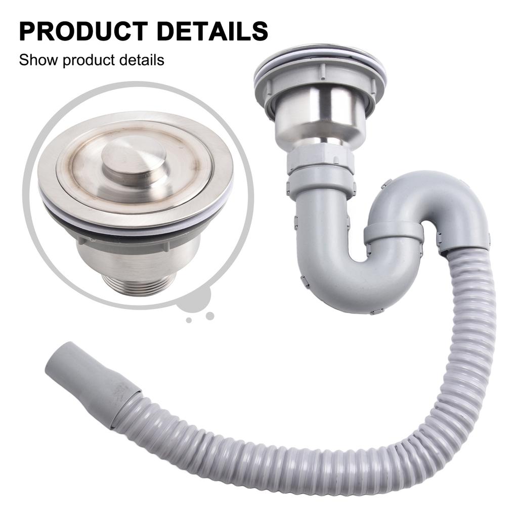 Single Tank Drain Sink Strainer Head Hardware Stainless Steel Water Pipe Sewer Easy To Install Floor Tiles And Tiles