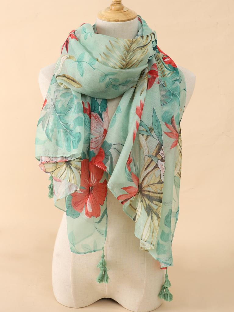 Испанская мода ромашки цветочные кисточки вискозная шаль шарф женский принт мягкий пашмина палантин снуд буфандас мусульманский хиджаб Sjaal