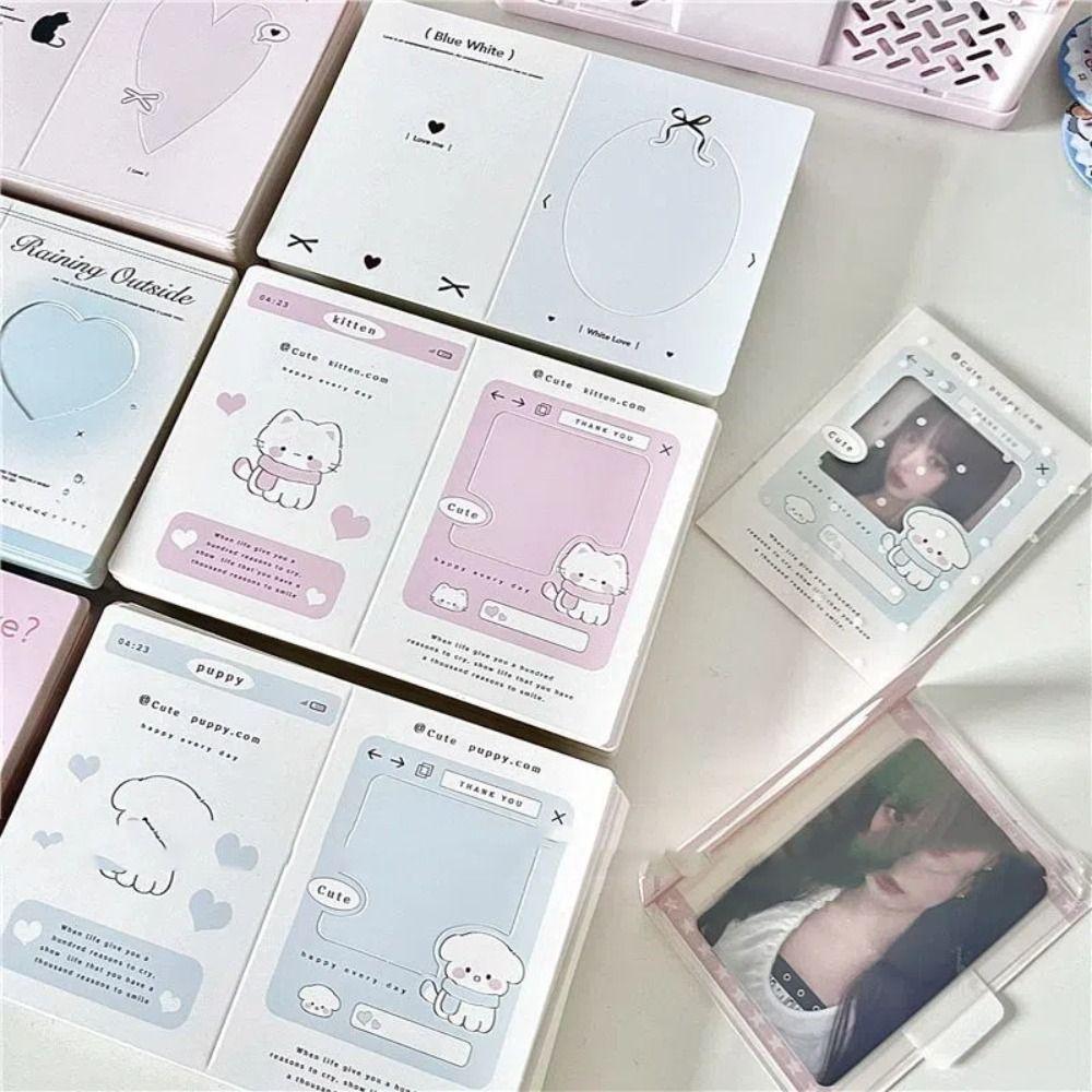 6pcs/30pcs Folding Photo Card Back Card Kpop Packing Fixed Cardboard Photocard Holder  Idol Photo