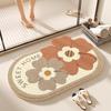 Compact Absorbent Bathroom Mat - Non-Slip, Easy-Care, Dirt-Resistant, Imitation Cashmere Floor Rug