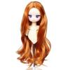 Linfairy 8-9 Inch 1/3 Size Doll Wig, Figure Doll BJD Long Curly Center Wig (Carrot Orange)