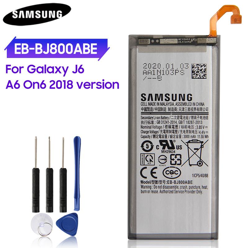 Original Replacement Battery EB-BJ800ABE For Samsung Galaxy J6 A6 On6 2018 Version SM-A600F J600 3000mAh