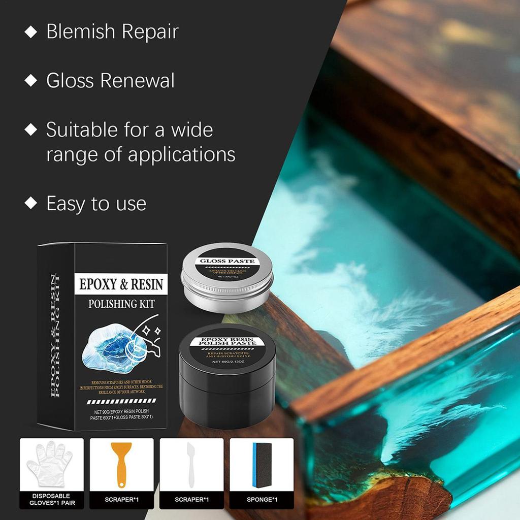 Epoxy Polishing Kit Restore Luster Creamy Paste Epoxy Resin Polishing Kit for Scratching for Homeowners Beginners Art Projects