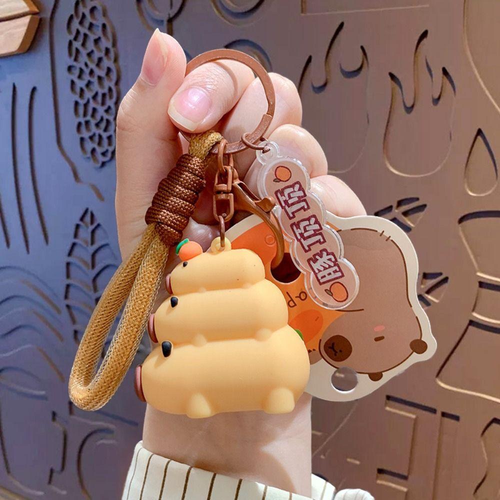 Korean Style Capybara Key Chain Silica Gel Cartoon Key Buckle Capybara Pvc Pendant  Bag Pendant