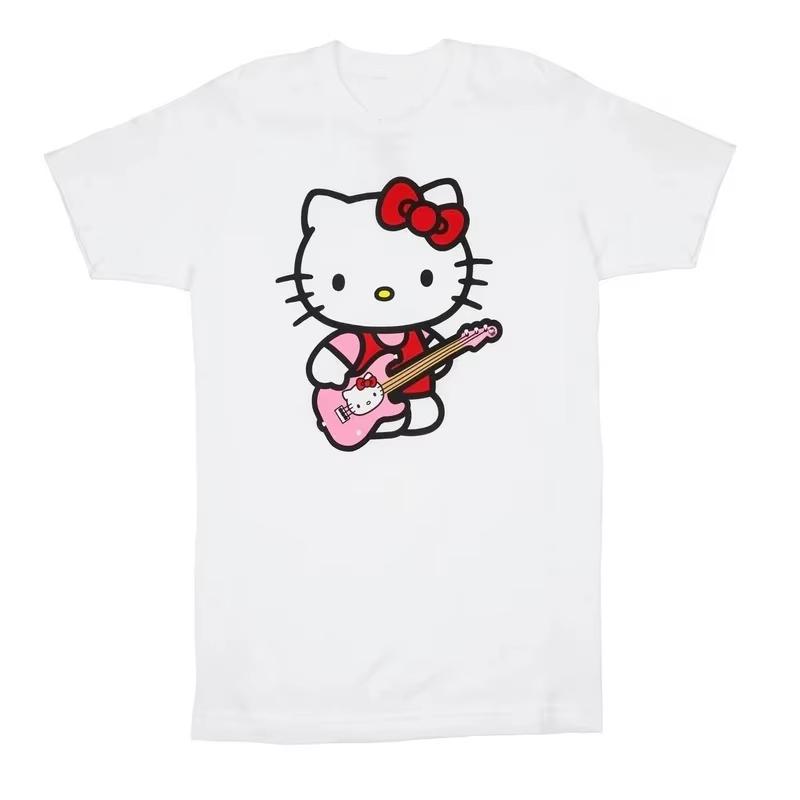 2026 Print Black and White Short SleeveHip Hop Style Comfortable summer Womens loose Tshirt