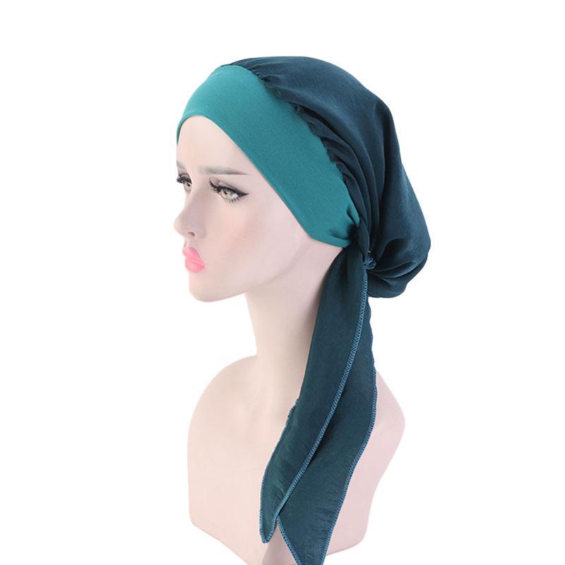 Women Cancer Head Scarf Chemo Hair Loss Hat Turban Pre-Tied Headwear Bandana
