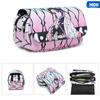 Anime Demon Slayer: Kimetsu No Yaiba Pencil Bag Large Capacity Double Zipper Canvas Pencil Bag Wallet Storage Bag Stationery