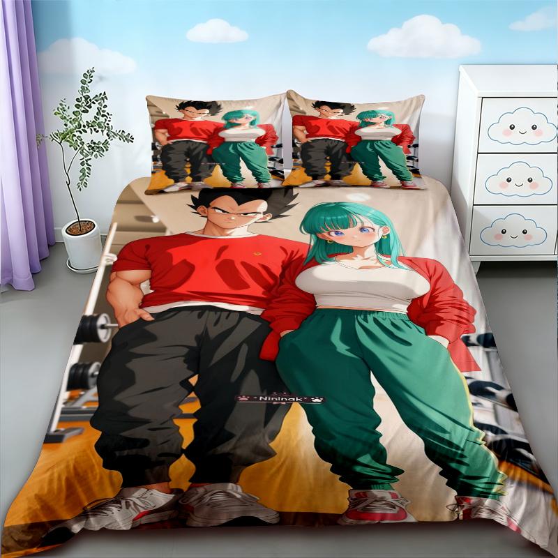 Пододеяльник Dragon Ball Аниме Мягкий Удобный Двуспальный Односпальный Кинг Детский Взрослый Подарок Комплект из Трех Предметов Декоративная Простыня Наволочка