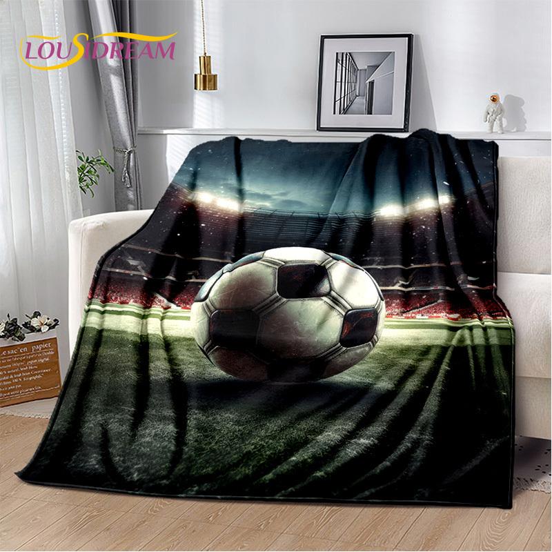 29 Стиль Футбольное поле Футбол Спорт Мультфильм Мягкое одеяло, Мягкий плед для дома Спальня Кровать Диван Дорожный чехол Детский подарок