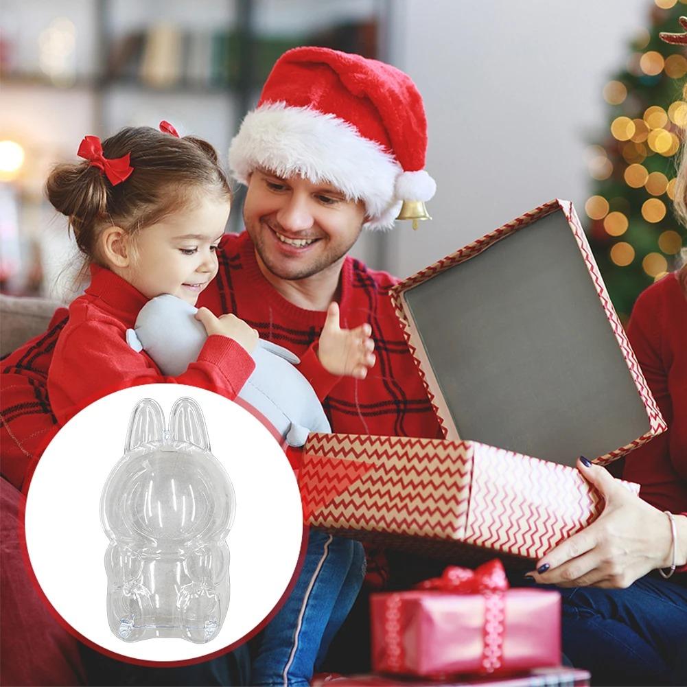 LABUBU V1 V2 прозрачный защитный чехол макарон подставка защитная крышка пылезащитный чехол кукла labubu защитный чехол