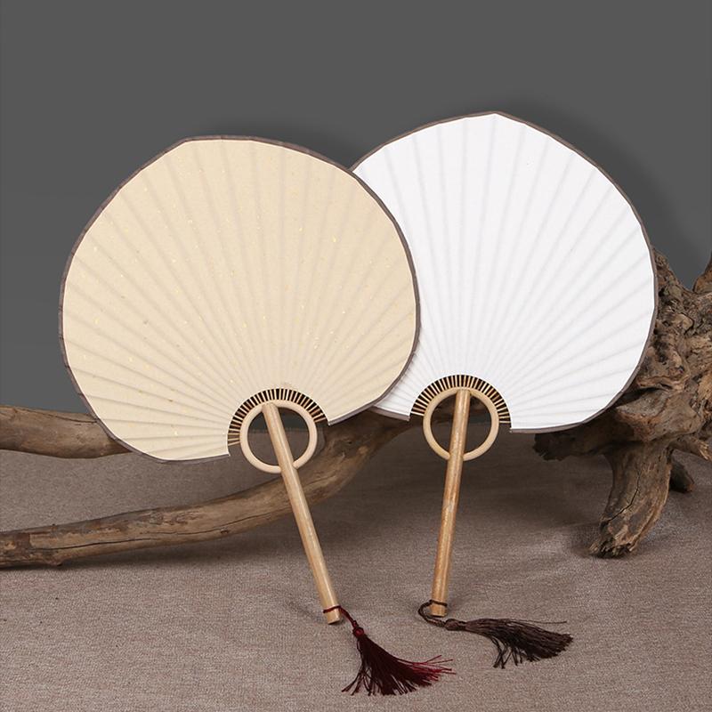 Элегантный и уникальный традиционный простой веер DIY искусство ручная роспись круглый квадратный высококачественная рисовая бумага