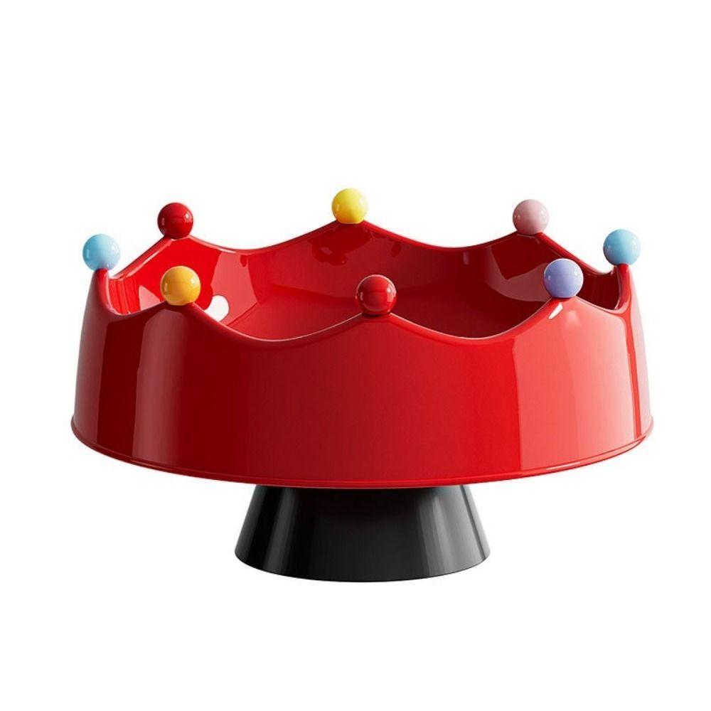 Crown Design Fruit Serving Plate Large Capacity Snack Plate Fruit Bowl with Fork Coffee Table