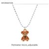 Soft Flocking Bear Necklace Jewelry Plush Bear Chain Choker Bear Sweater Neck Chain  Unisex