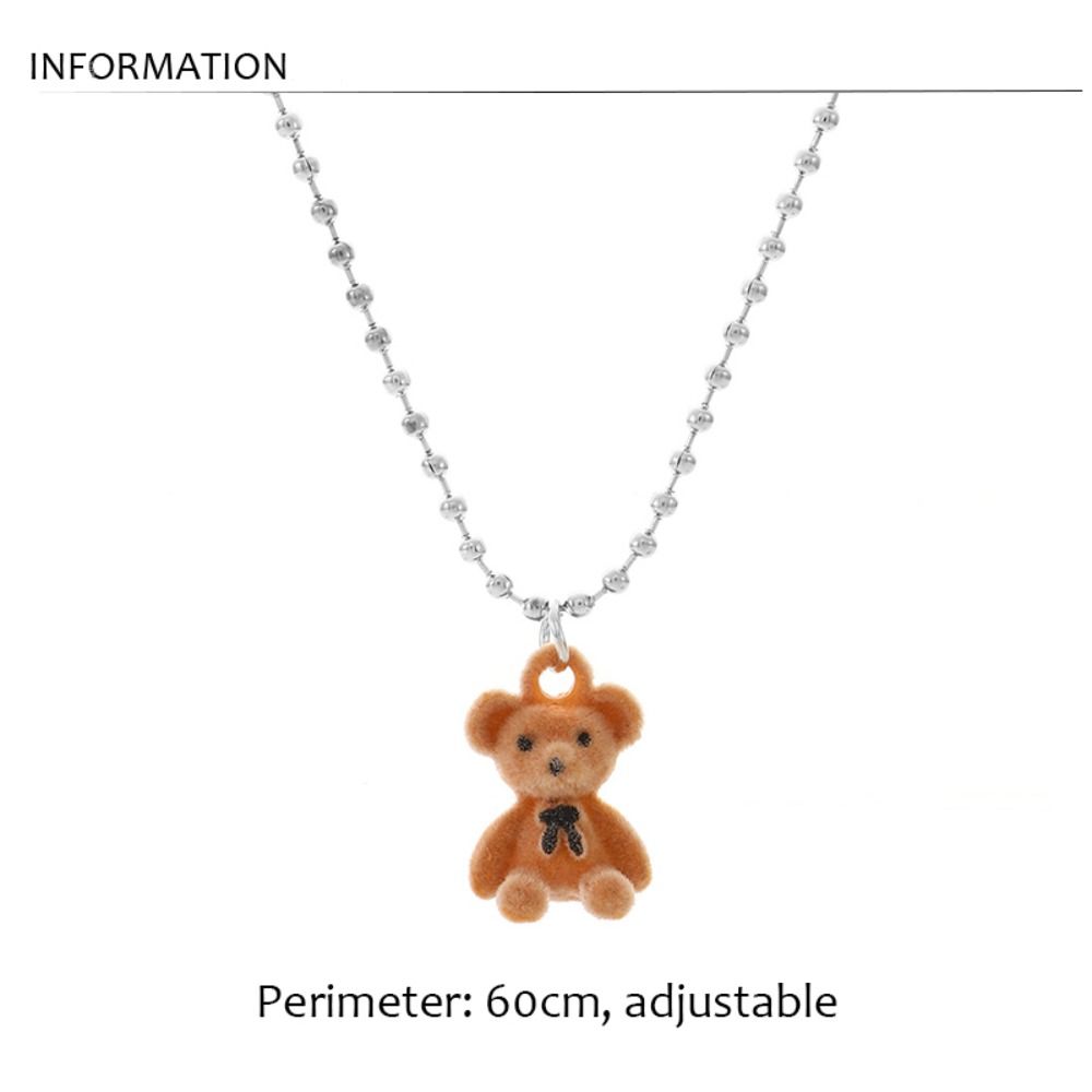 Soft Flocking Bear Necklace Jewelry Plush Bear Chain Choker Bear Sweater Neck Chain  Unisex