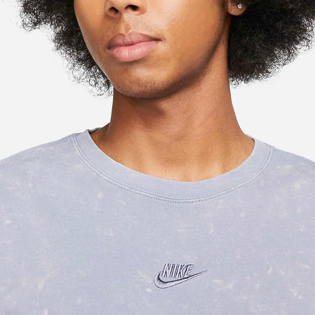 Nike Футболки мужские стальной синий с круглым вырезом умеренный прямой крой DZ2899-493