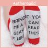 If You Can Read This Unisex Cotton Mid-calf Socks With Embroidered English Letters Breathable Shaping Sweat-absorbing