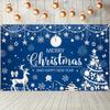 1pc 2D Flat Holiday Christmas and New Year Party Banner - Featuring Snowflakes, Stars, and Reindeer Design, No Power Required