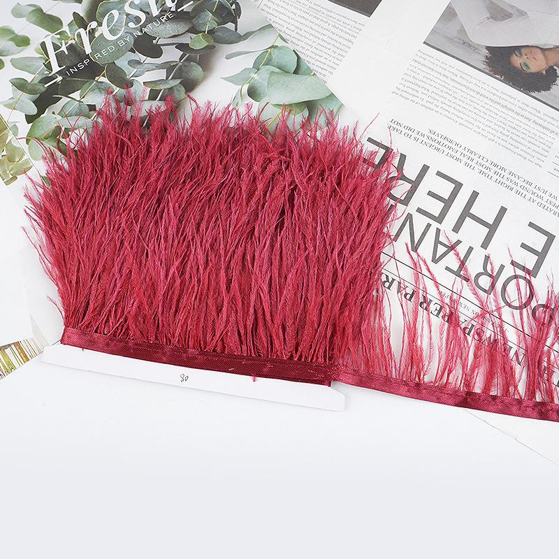 8-10Cm Ostrich Feather Wedding Dress Diy Performance Clothing Accessories Feather Tassel Including Webbing