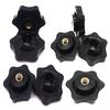 Star Knob Female Thread 8pcs Black Plastic Star Head Clamping Knob Grip