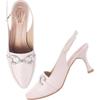 Shoetopia Элегантные туфли-слингбэки кремовые для женщин и девочек - EU40