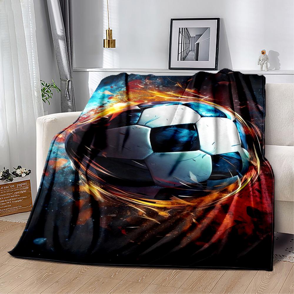 Soccer Ball Net Blanket Warm Cozy Great for Sofa Couch Office Bed Picnics Stylish Decor Day Thanksgiving Y12