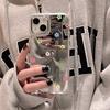 Цветной зеркальный чехол с цветами для iPhone17promax, зеркальный чехол для телефона 16 с большим отверстием 14/13 Apple 15