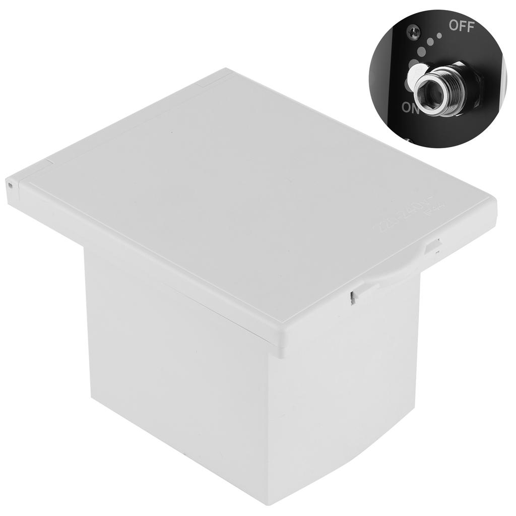 1 2in RV Exterior Shower Box Inlet and Outlet Interface White for Caravan RV Boat Motorhome Without Shower Hose Head