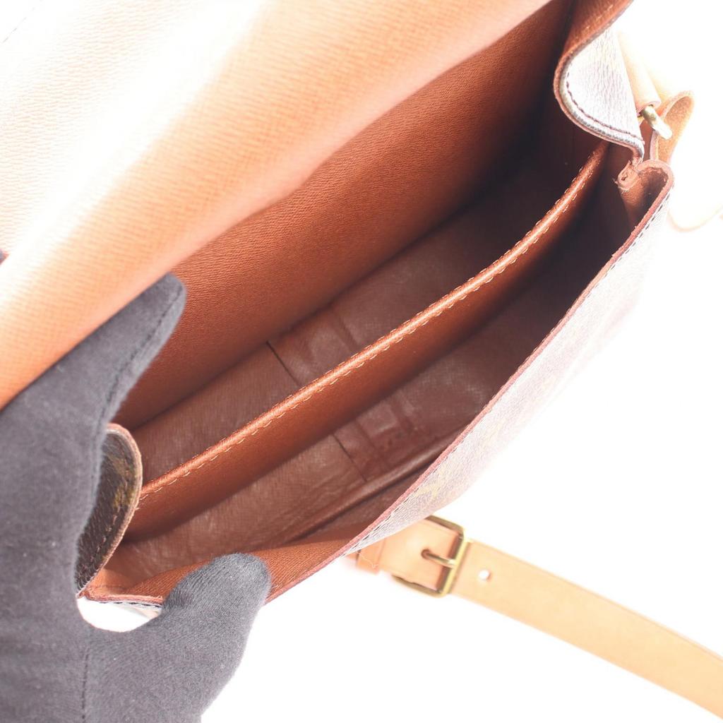 Used LOUIS VUITTON Cartouchiere MM Shoulder Bag M51253 Monogram PVC coated canvas leather Brown Used Women