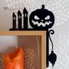 Угловая табличка на дверь на Хэллоуин, деревянная черная тыква, ведьма, паутина, замок, дверная рамка, табличка для украшения домашней вечеринки на Хэллоуин